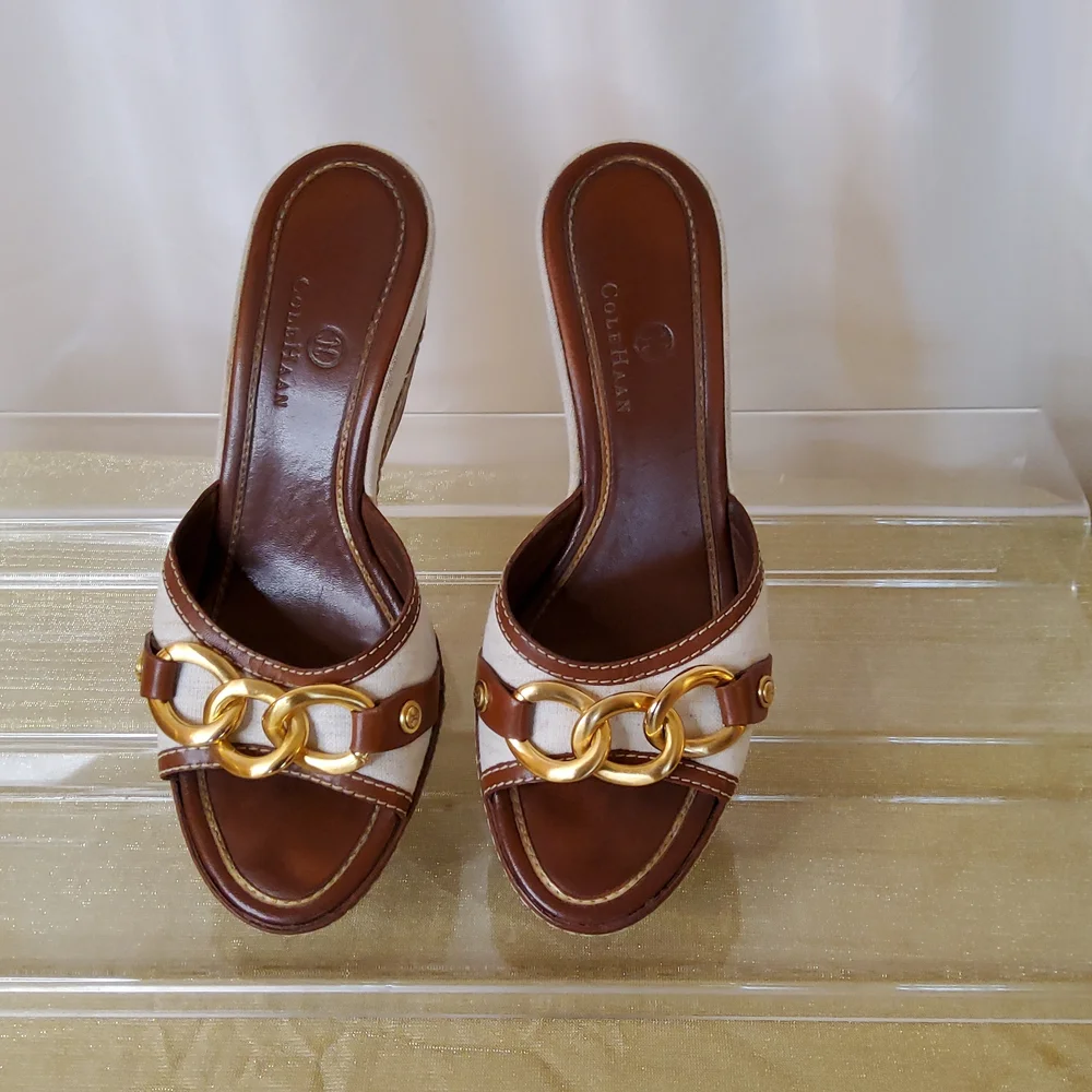 Cole Haan Slides with Chain Detail - Picture 3 of 14